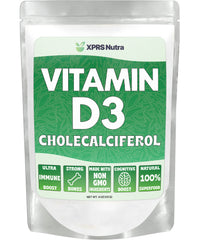 XPRS Nutra Vitamin D3 powder unflavored bottle for simple daily supplementation.