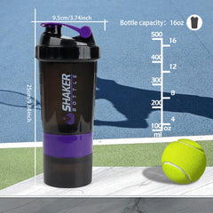 XTKS Shaker Bottle storage compartments organize pills and powder