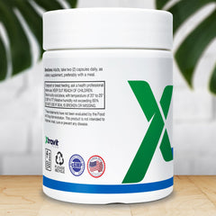 Xtravit Liver Support capsules closeup showing easy daily intake.