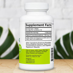 Xtravit Vitamin K tablet close-up highlighting compact, easy-to-swallow tablets.