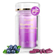 Xuaai Blueberry Anthocyanins Capsules bottle highlights antioxidant eye support