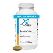 XYMOGEN BergaCor Plus bottle front view highlighting bergamot and amla for heart-friendly nutrition