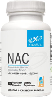 XYMOGEN NAC 600mg bottle with capsules for daily antioxidant support