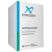 XYMOGEN ActivEssentials box front showing daily dose packets for convenient daily nutrition.