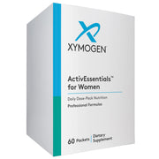 XYMOGEN ActivEssentials for Women pack bottle showing four supplements for daily wellness