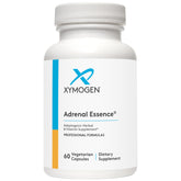 Xymogen Adrenal Essence bottle front shows premium adaptogens for daily energy support.