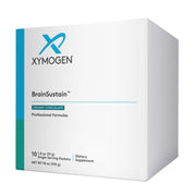 XYMOGEN BrainSustain chocolate packet ready to mix for daily focus.