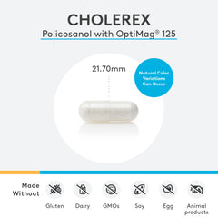 XYMOGEN CholeRex label detail highlighting policosanol and magnesium blends.