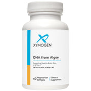XYMOGEN DHA from Algae softgels bottle showing vegan omega-3 option for daily use