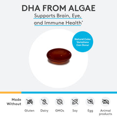 XYMOGEN DHA from Algae softgels pour demonstrates easy daily serving