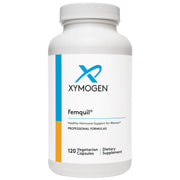 Xymogen Femquil bottle front showing label and packaging for hormone balance support.