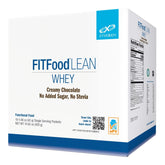 XYMOGEN Fit Lean Whey chocolate packet close-up for post-workout recovery.