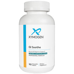 XYMOGEN GI Soothe Chocolate bottle highlighting slippery elm and licorice for digestive comfort.