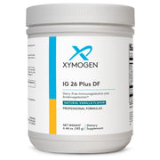 XYMOGEN IG26 Plus DF vanilla powder tub for dairy-free gut support.
