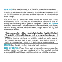 XYMOGEN Iron Glycinate capsules close-up for gentle digestion.
