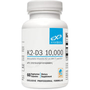 Xymogen K2-D3 10000 bottle on a clean counter highlighting daily supplement use