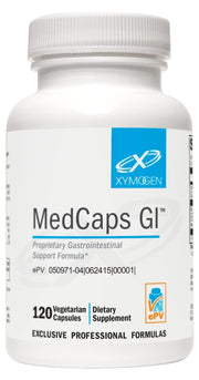 XYMOGEN MedCaps GI bottle front view highlighting gut support formula.