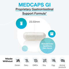 XYMOGEN MedCaps GI capsule close-up showing smooth coating.