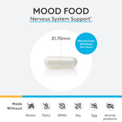 Mood Food label and ingredients emphasizing vegan, non-GMO formulation