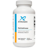 XYMOGEN Nattokinase bottle shows heart health support and natural enzyme action