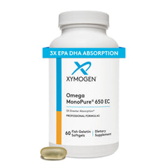 XYMOGEN Omega MonoPure 650 EC bottle for daily heart and brain health support