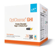 XYMOGEN OptiCleanse GHI pack front highlights vegan, sugar-free formula for daily wellness.