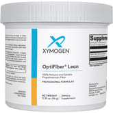 XYMOGEN OptiFiber Lean tub front showing natural soluble fiber.
