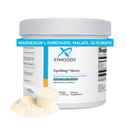 XYMOGEN OptiMag Neuro lemon-lime powder in a jar for daily brain support