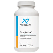 XYMOGEN PhosphaLine bottle closeup showing PPC concentrate for liver support