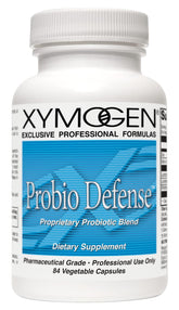 XYMOGEN Probio Defense bottle front showing capsules for daily digestive support.
