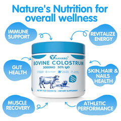 Scoop of YAAHARO Colostrum powder ready for serving