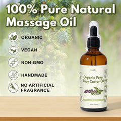 Yakucho Poke Root Castor Oil dropper ready for targeted application.
