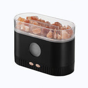 Yaledi aromatherapy diffuser with Himalayan salt lamp in black for ambient lighting.