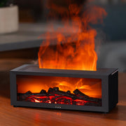Yaledi diffuser with fireplace flame light delivering cozy ambience and aroma
