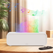 Yaledi Essential Oil Diffuser with flame light creates a cozy fireplace-like ambiance.
