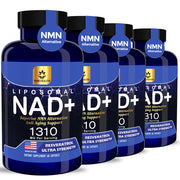 YAM Health Liposomal NAD bottle pour illustrating easy daily energy support