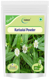YAMKAY Eclipta Prostrata powder packaging showing organic quality and hair care use.