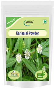 YAMKAY Eclipta Prostrata powder packaging showing organic quality and hair care use.