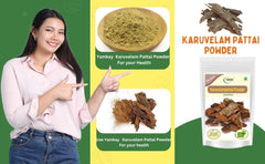YAMKAY Keekar bark powder pack, natural herbal blend for versatile usage.
