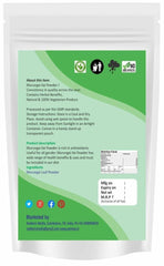 YAMKAY Moringa Leaf Powder scoop beside jar for easy daily dosing.