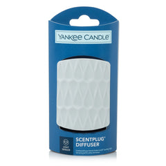 Yankee Candle ScentPlug diffuser front view in organic gray for cozy ambiance