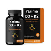 Yarima Vitamin D3 + K2 bottle highlighting vegan formula for bone support