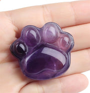 YATOJUZI amethyst cat paw worry stone for subtle stress relief and tactile comfort.