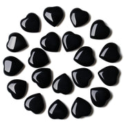 YATOJUZI Black Obsidian Heart 20pcs set front view for display and gifting.