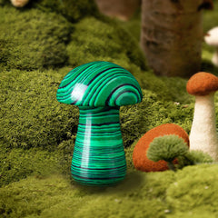 YATOJUZI hand-carved crystal mushroom shows artisanal craftsmanship.