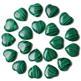 YATOJUZI malachite heart closeup highlighting rich green bands for emotional balance.