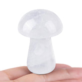 YATOJUZI mushroom decor in clear quartz for stylish desktop display and calming ambiance.