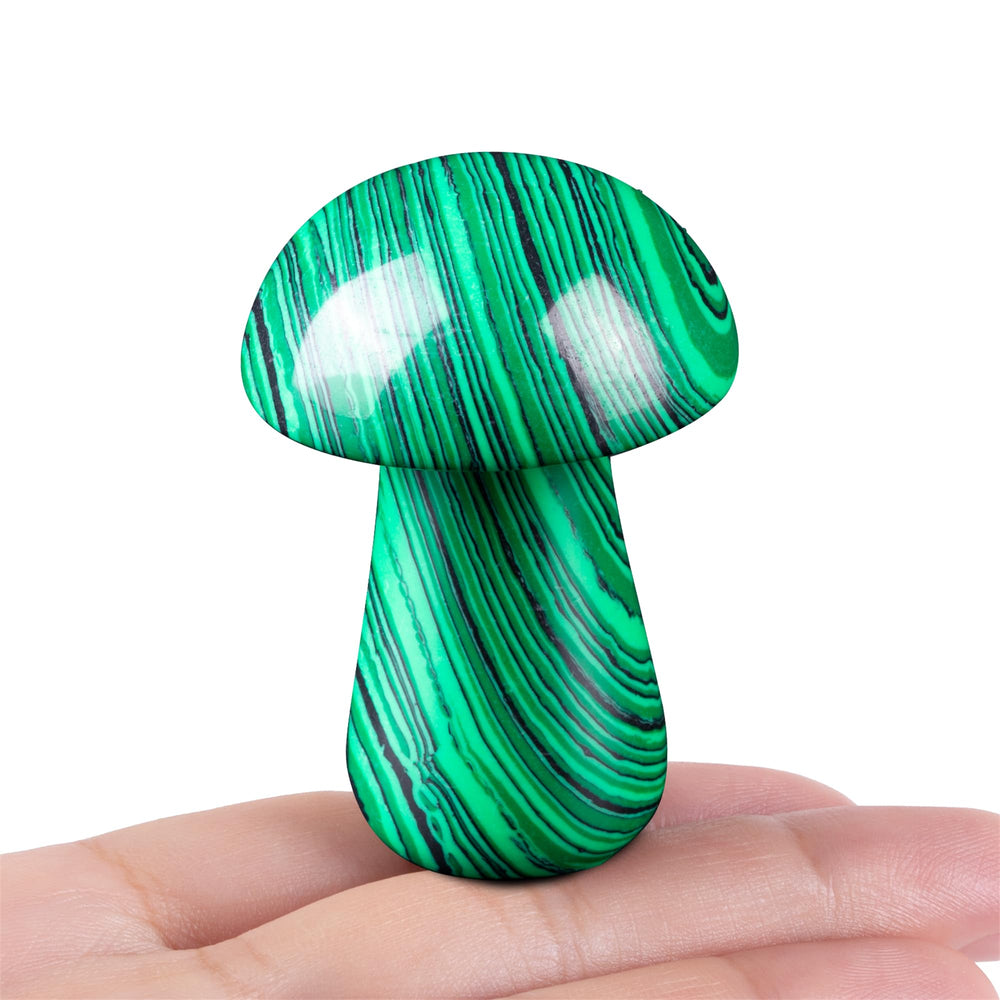 YATOJUZI malachite mushroom decor for desk with calming energy.