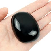 YATOJUZI polished black obsidian stone, 1.6-2 inch, ideal for meditation and focus.