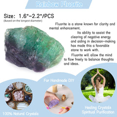YATOJUZI Rainbow Fluorite rough stone home decor accent for meditation spaces